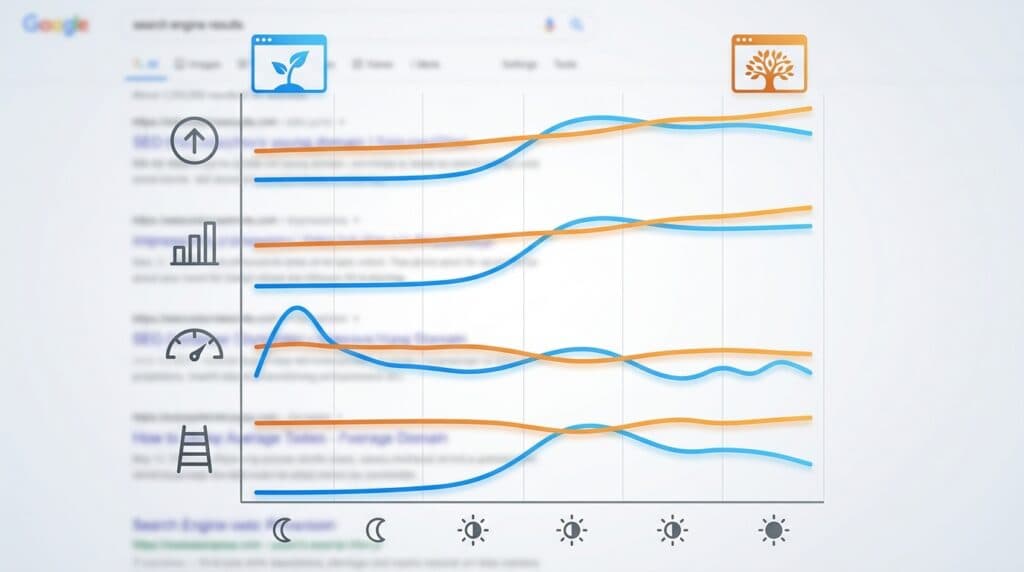 A 4-Month-Old Domain Matched a 10-Year-Old Site in Google. The Data, Month by Month.